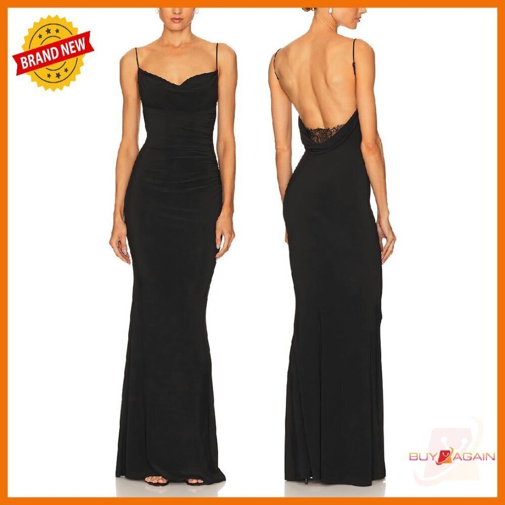 Backless Lace Formal Maxi Dress Mermaid Evening Gown Size M